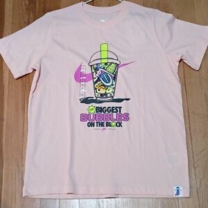 Nike Kids Youth Bubbles Boba Neon Orange Graphic T-Shirt Nwt Xl